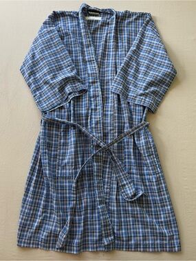 Vintage Plaid Woven Kimono Robe